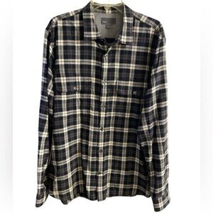 Vince men Black and White Checkered Shirt Cotton XL